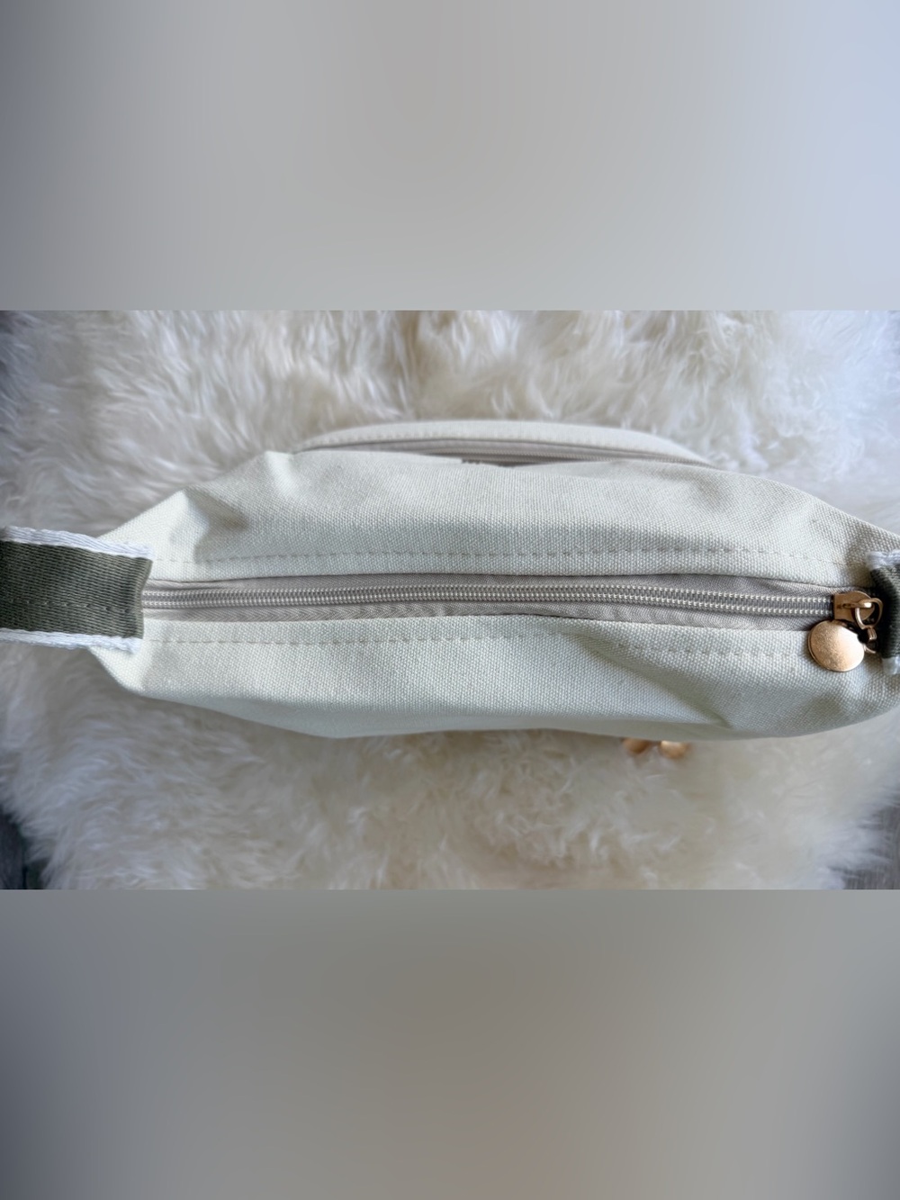 Source Unknown Hermes Cream & Grey Canvas Dual Section Cosmetic Case - Picture 9 of 13